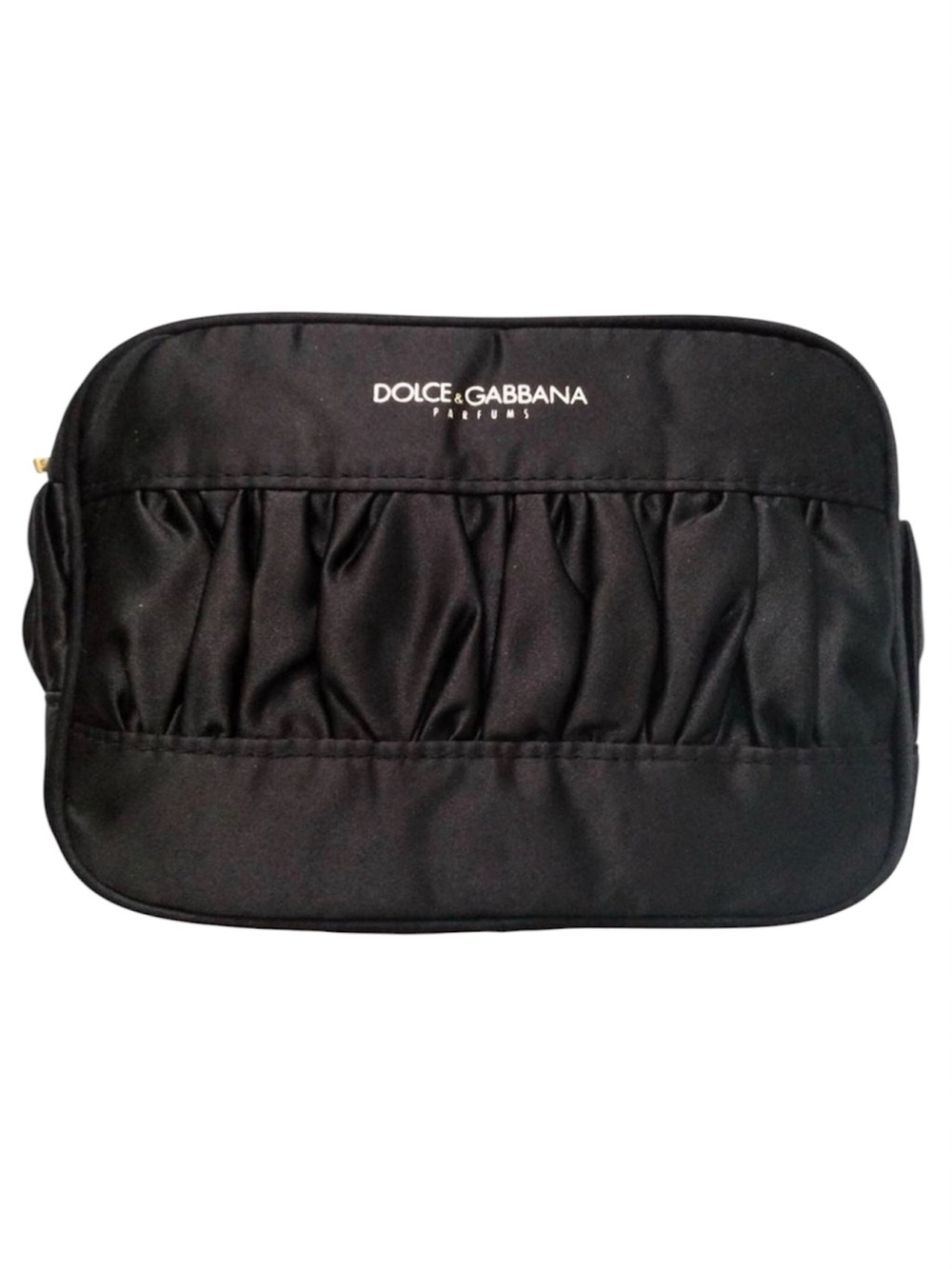 Dolce & Gabbana Parfums Black Satin Clutch Make Up Cosmetic Bag Toiletries Pouch